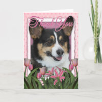 Thank You - Pink Tulips - Corgi