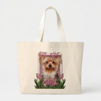 Thank You - Pink Tulips - Yorkshire Terrier