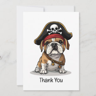Thank You Pirate English Bulldog Skull