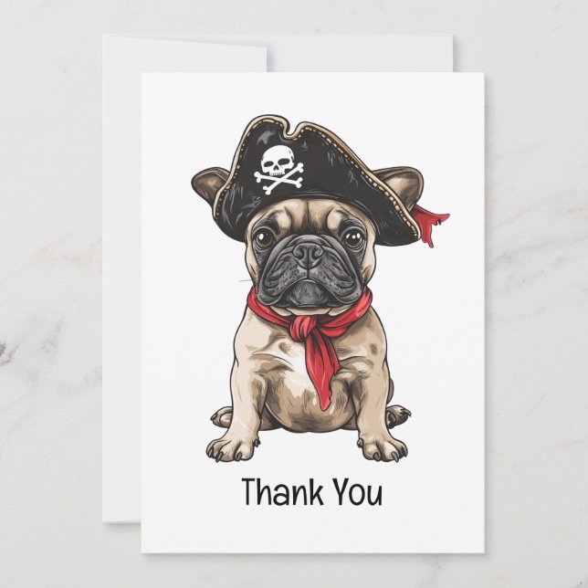 Thank You Pirate French Bulldog Skull Crossbones (Front)