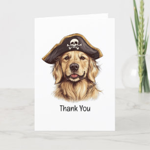 Thank You Pirate Golden Retriever Dog Skull