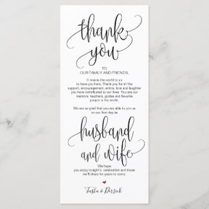 Thank you Place Setting Card for Wedding Dinner v2