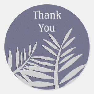 Thank You Plant Leaf Silhouette Appreciation Classic Round Sticker