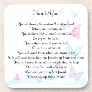 Thank You Poem Coaster