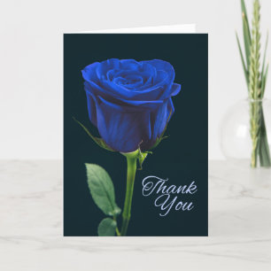 Thank You Police Blue Rose Photograph Holiday Card