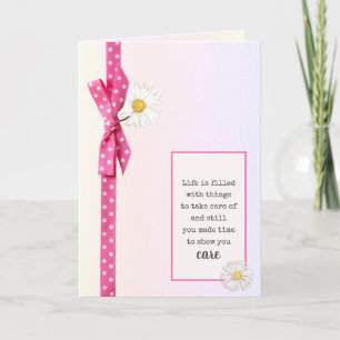 Thank You Polka Dot Bow with Daisies Card