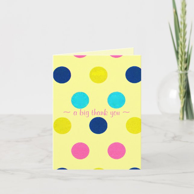 Thank You Polka Dot on Pale Yellow Card (Front)