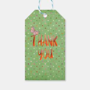 thank you polka dots with butterfly gift tags