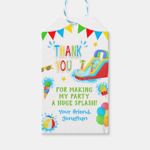 Thank You Pool Waterslide Summer Party Gift Tags