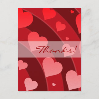 Thank You Post Cards Rainbow of Hearts