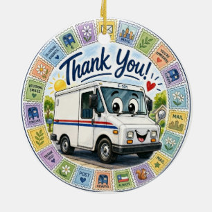Thank you postal workers appreciation ceramic ornament
