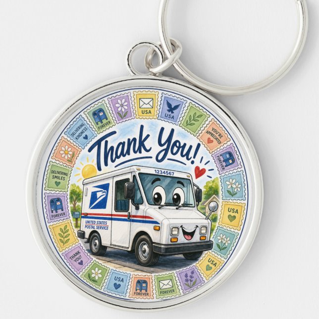 Thank you Postal Workers  Key Ring (Front)