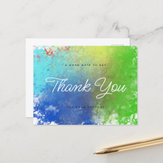 Thank You Postcard Female watercolor style
