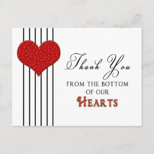 THANK YOU POSTCARD - RED HEART -