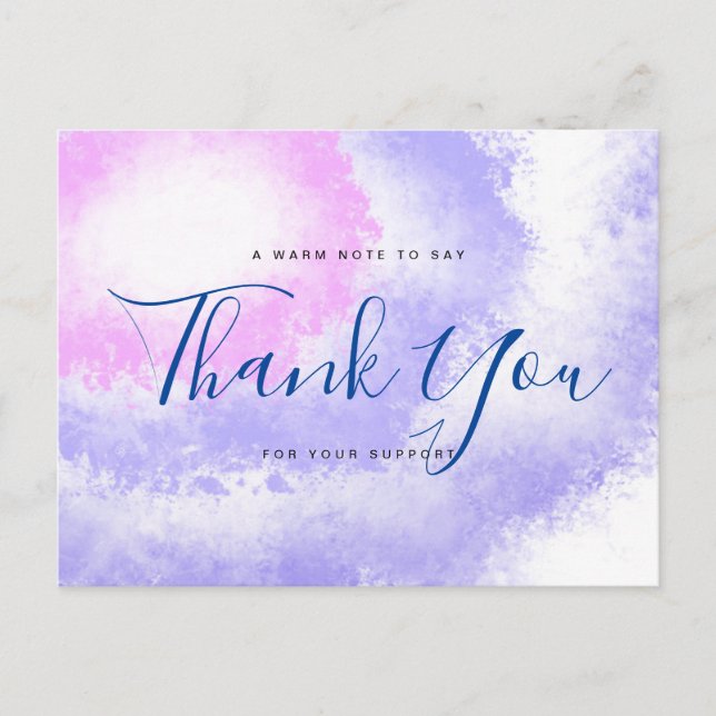 Thank You Postcard rounded watercolor style (Front)