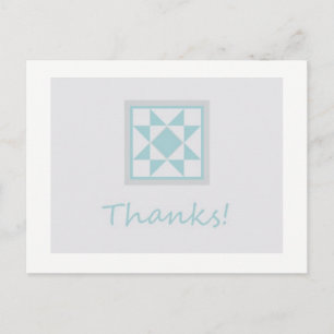 Thank You Postcard - Star Quilt Block (blue/grey)
