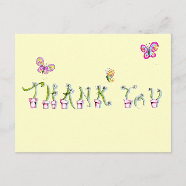 Thank You postcard w/Flowers - see back (Front)