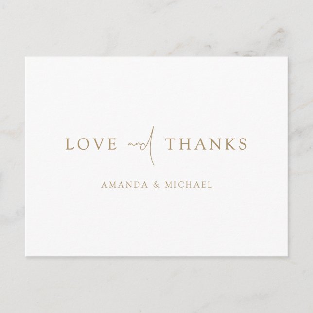 Thank You Postcards for Wedding Guests and Gifts (Front)