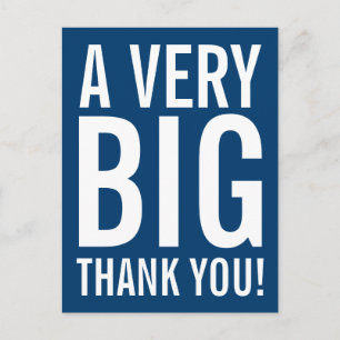 Thank you postcards with big letter typography