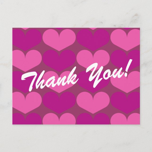 Thank you postcards with heart print (Front)