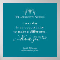 Thank You Poster Patient to Nurse Personalised