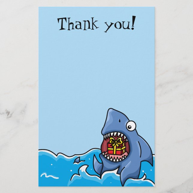 Thank you present Shark customisable stationary Stationery (Front)