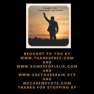 Thank you President Joe Biden Square Paper Coaster