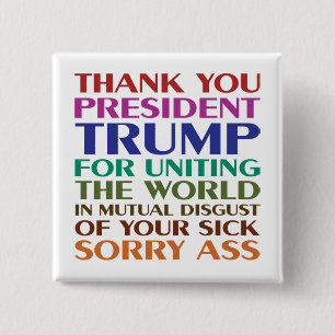 Thank You President Trump - Anti Trump 15 Cm Square Badge