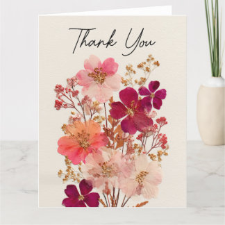 Thank You Pressed flower design