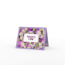 Thank You Pretty Flowers Purple Bold Text