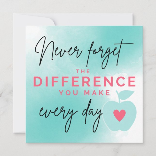 Thank You Principal, Thank You Teacher Card (Front)