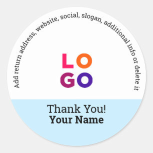 Thank You   Professional Business Logo Promotional Classic Round Sticker