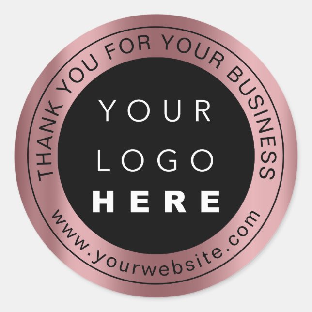 Thank You Professional Logo Promotional Business Classic Round Sticker (Front)