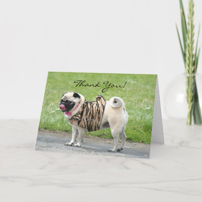 Thank You Pug greeting card (Front)