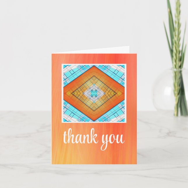 Thank you pumpkin and aqua abstract by Jo Images Card (Front)