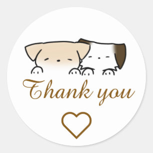 Thank you, puppies, dogs classic round sticker