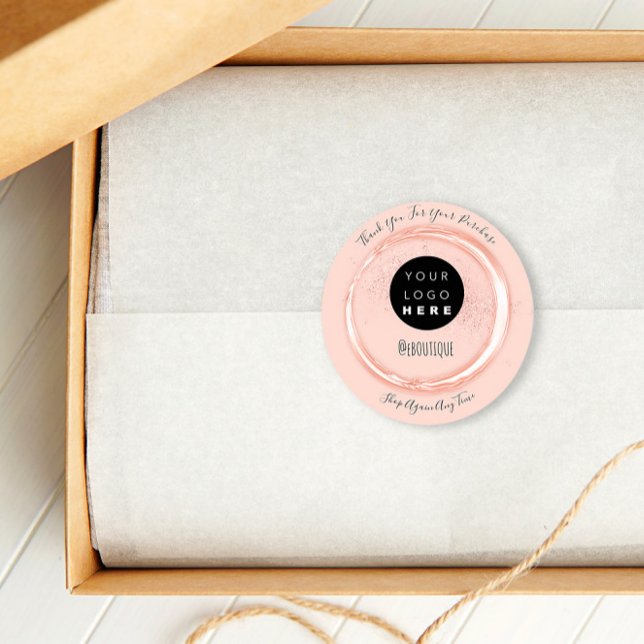 Thank You Purchase Boutique Logo Handmade Powder Classic Round Sticker (Creator Uploaded)