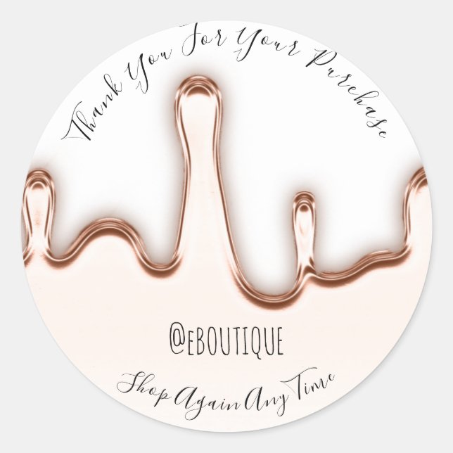 Thank You Purchase Boutique Nails Handmade White Classic Round Sticker (Front)