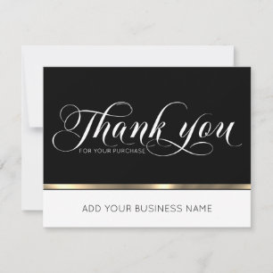 Thank You Purchase Order Business Gold Black