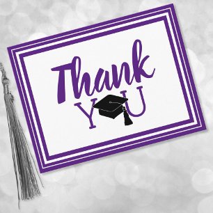 Thank You Purple and White School Colours Postcard