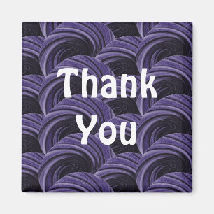 Thank You Purple Black Circle Pattern Appreciation Magnet