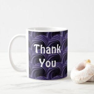Thank You Purple Black Modern Artsy Appreciation Coffee Mug