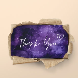 Thank You Purple Night Sky Cosmic Galaxy Trendy Business Card
