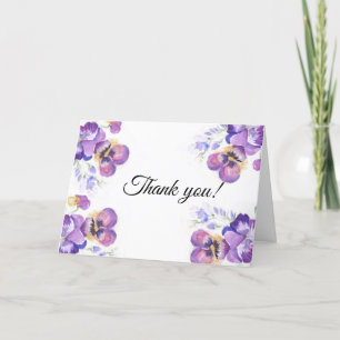Thank you purple pansies floral