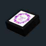 Thank you purple pansies wreath art gift box<br><div class="desc">Pretty watercolor wreath purple art thank you keepsake gift box. Perfect to showcase an extra special gift to a bridesmaid, flower girls or for another special occasion. Gift box can be customised with your own name currently reads Thank you Emily. Original watercolor painting and design by Sarah Trett www.sarahtrett.com for...</div>