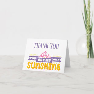 Thank You - Purple Yellow "My Sunshine" Wedding Card