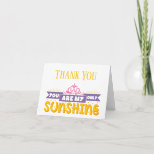 Thank You - Purple Yellow "My Sunshine" Wedding Card