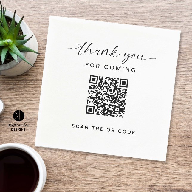 Thank you QR Code Real Estate Business Open House Napkin (Creator Uploaded)