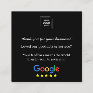 Thank You QR Code Review Business Style Square Business Card