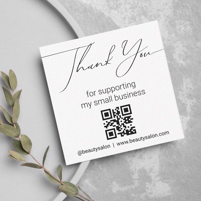 thank you qr code small business minimalist card (Creator Uploaded)